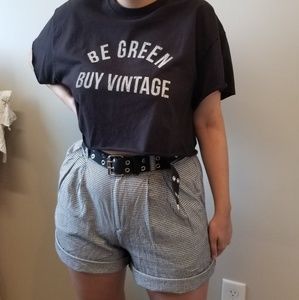 Black and white plaid shorts